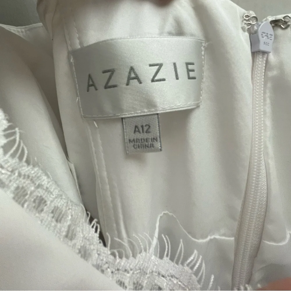 Azazie Size 12 White Slip Dress - Picture 3 of 5